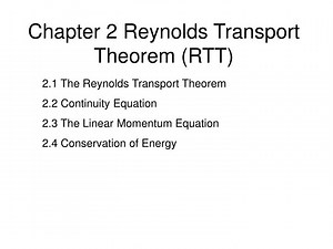 Chapter 2 Reynolds Transport Theorem (RTT) - SlideServe