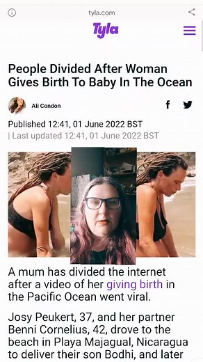 Woman Giving Birth in the Ocean - Amazing Natural Birth Experience