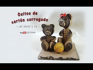 Ositos de cartón corrugado – mi nieto y yo - Corrugated cardboard beads