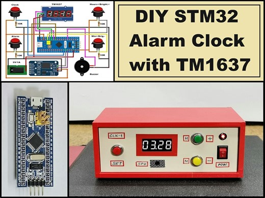 DIY STM32 Alarm Clock with 7-Segment Display (Using Arduino