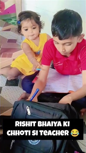 Brother-Sister study time funny reel🤣