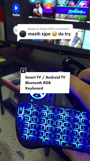 Replying to @Azam Oth kat sebelah kiri trackpad mcm dalam video saya ni #smarttvremotecontrolkeyboard #bluetoothkeyboard #rgbkeyboard