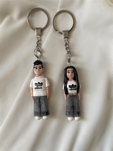Custom Polymer Clay Keychain: Personalized Mini Me Clay Figurine Gift - Etsy