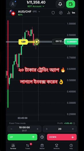 ট্রেডিং নিয়ে লস করতে করতে যারা ক্লান্ত, তাদের জন্য সেরা সুযোগ! মাত্র ২০ টাকা দিয়েই ট্রেড শুরু করুন।