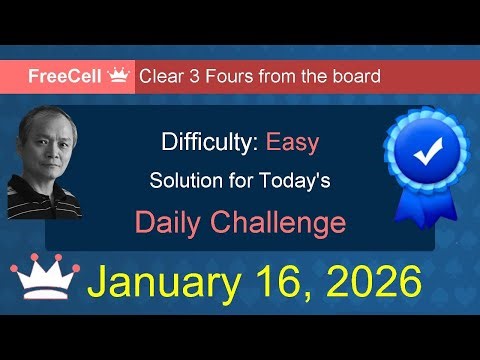 Microsoft Solitaire Collection: FreeCell - Easy - January 16, 2026