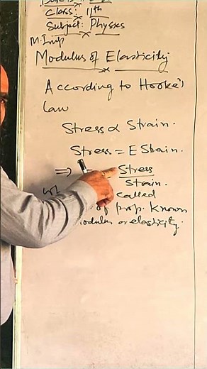 Modulus of Elasticity in 60 Seconds 💡 | Class 11 Physics | R.K. Verma Sir | SciVerseXplore | #shorts