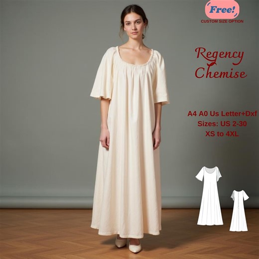Regency Chemise Sewing Pattern, Renaissance Petticoat, Victorian Nightgown, Edwardian Chemise, Renaissance Chemise Pattern, XS-4XL - Etsy
