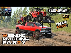 SnowRunner - Weekend Mudding Party - Epic Truck & UTV Offroad Mudding | Logitech G29 Gameplay