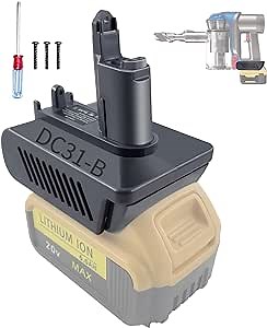Battery Adapter for Dewalt Replacement for Dyson Type-B 21.6V DC31 DC34 DC35 DC44 DC45 DC46 DC55 DC56 DC57 (Only Fit for Type B, Not for Type A)