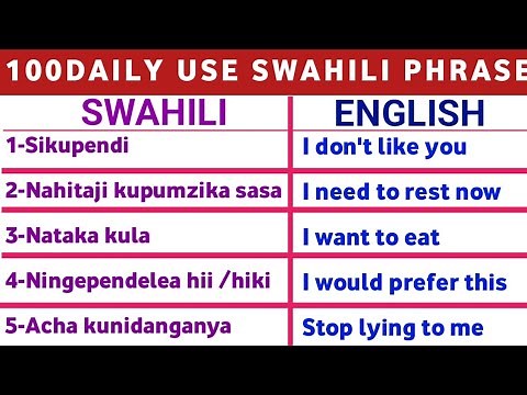 100 Daily Swahili Phrases || Learn English to Swahili