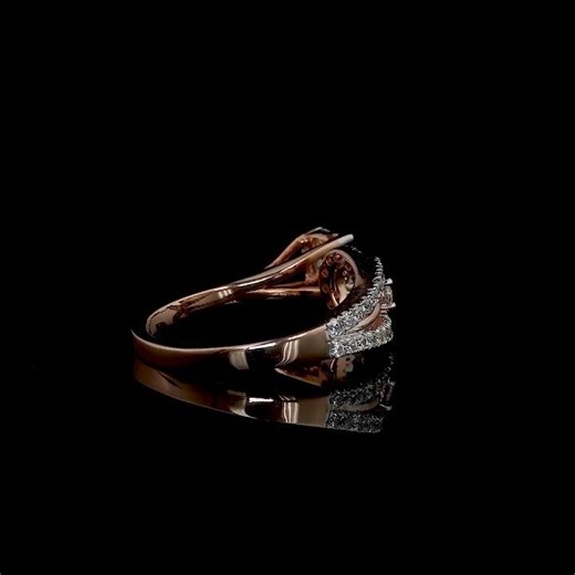 18K Two-Tone Gold Diamond Engagement Ring (Halo Infinity Designer Ring)