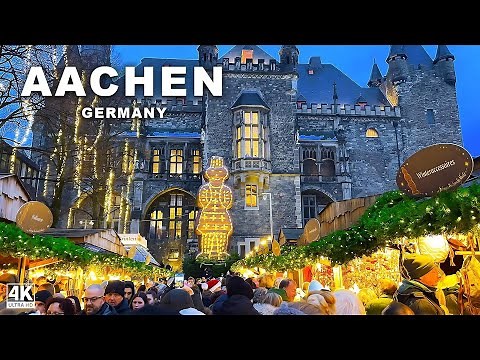 Aachen, Germany Christmas Markets Walking Tour | 4K 60fps