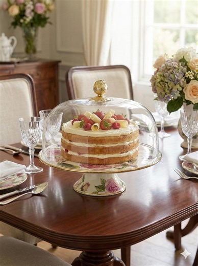 Rose Cake Stand With Plexi Dome (30cm) - Etsy
