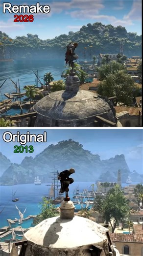 Assassin's Creed Black Flag Resynced vs Original Comparison 2013 & 2026