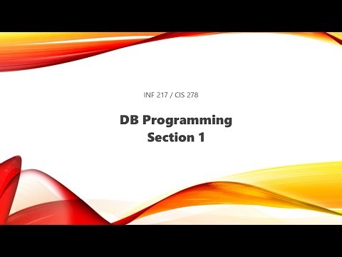 Oracle DB Programming Section 1: Introduction