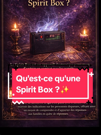Qu'est-ce qu'une Spirit Box? ✨️ N'hésiter pas à commenter vos Experiences Vécus Sur Nos Lives 🙏✨️🫶💜#spirit #spiritbox #esprit #medium #enquete