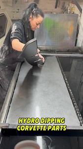 Forged carbon hydro dipping on these Corvette parts! 🔥⚡ Bringing a bold and custom look to every detail! #HydroDipping #ForgedCarbon #Corvette #CustomCarParts #CarbonFiber #CarMods #AutoCustomization #CapCut | The Dip Monkey Garage