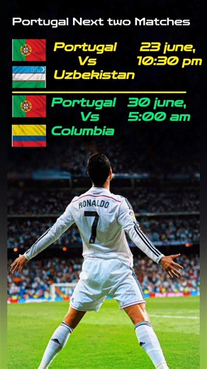 Portugal Next two Matches in FIFA World Cup 2026 #fifaworldcup2026 #cr7