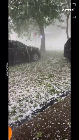 Huge hailstorm pummels homes and cars after sudden Oklahoma weather shift