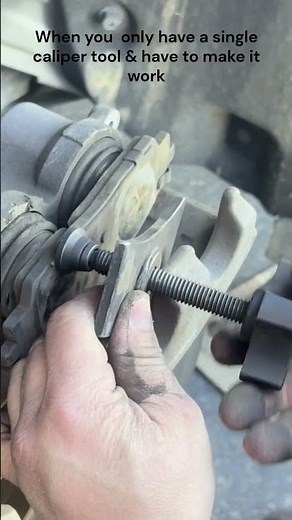 How to push in dual caliper piston with tool #tireguy #carmaintenance #mechanic