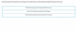 Place the events of the Soviet Union's collapse in the order th... | Filo