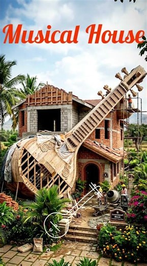 👉 Amazing Veena House Design 🏡 Musical Architecture Idea
