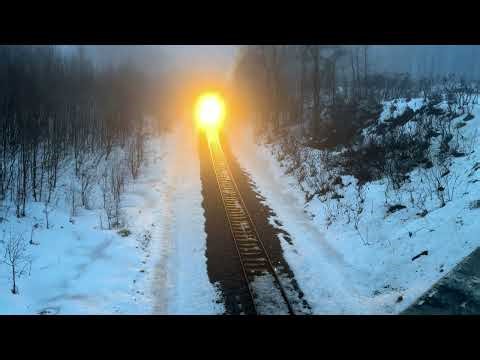 One of my BEST drone captures Out of the Fog BNSF Freight with DPU Drone and Ghostly Ground Shots