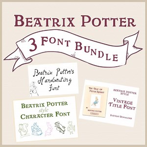 Beatrix Potter Style Font, Font Bundle, Beatrix Potter Handwriting Font, Whimsical Font Bundle, Title Font, Peter Rabbit Font - Etsy