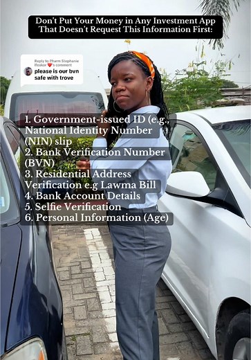 Replying to @Pharm Stephanie Ifeakor ❤️ Investment apps like Optimus, Trove and Bamboo request personal and financial information for regulatory compliance, security, and fraud prevention. Why Should You Trust Them With This Info? Reputable investment apps encrypt and secure your data, and they don’t have access to your money—only you can authorize transactions. #personalfinancetips #investmentbanking #investmentapp #personalfinancetiktok #smartmoneymoves #saveandinvest #moneymatters #diversific
