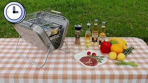 Portable BBQ Grill Machine Folding Briefcase Shape Outdoor Barbecues Camping Charcoal Grill