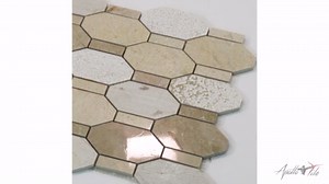 Apollo Tile Gray Beige 11 in. x 12.2 in. Crema Marfil Hexagon Polished Marble Mosaic Floor and Wall Tile (4.66 sq. ft./case) 5-Pack APLBL8802CMA