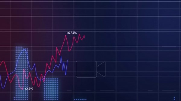 Animation of graphs with increasing numbers over grid pattern against blue background. Digitally generated, hologram, report, finance, business, illustration, illuminated, abstract and growth concept Stock Video Footage - Alamy