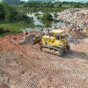 Powerful Dozer Push Rock Move To Water Leveling The Ground - Dozer Vs Rock Part 1 | Alat Berat Mania
