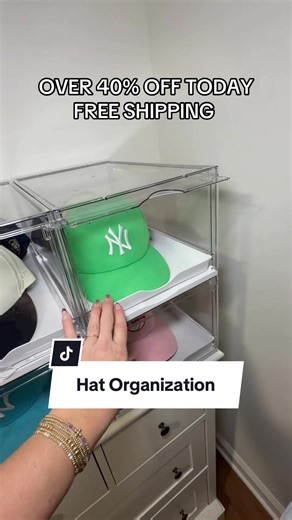 Ball cap organizer 🧢 If your hats are getting crushed, lost, or shoved in random closets—this fixes that. It keeps every ball cap visible, shaped, and easy to grab, and today they’re over 40% off, which is the perfect time to organize without overthinking it. #hatorganization #closetorganization #homeorganization #storagefinds #organizinghacks