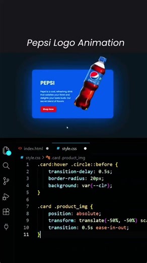 Pepsi logo animation 3D....#javascript #shorts