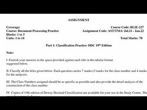 BLIE 227 solved Assignment 2021-22| BLIE 227 ignou solved assignment 2021-22 | BA in library