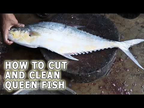 How To Fillet Queen Fish (Saram) | How to Cut and Clean Queen Fish | Kemari Fish Market 2020