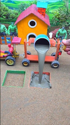 😱 Amazing Mini Tractor Making Cement Pillar | Real Working DIY Construction Machine 🚜 #shorts