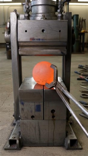Red Hot Steel Ball vs Hydraulic Press 🔥⚙️ | Extreme Crush Test 😳