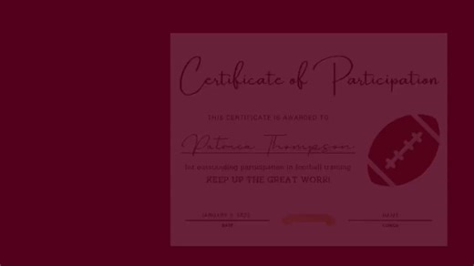 Football Certificate Template: DIY Participation Award (canva Editable, Digital Download) - Etsy