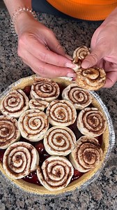 812K views · 16K reactions | this dessert is so easy and yummy! this is a simple recipe to make a yummy cherry pie using canned cherries and cinnamon rolls! | Kristin's Friends | Facebook