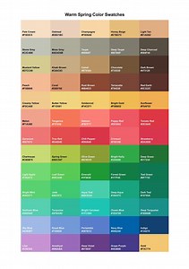 Warm Spring Color Palette | Seasonal Color Analysis | Digital Swatches for Wardrobe & Outfit Planning | PDF PNG ACO Files - Etsy