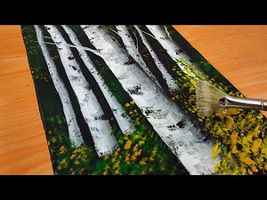 Birch Tree Forest / Acrylic Painting Tutorial