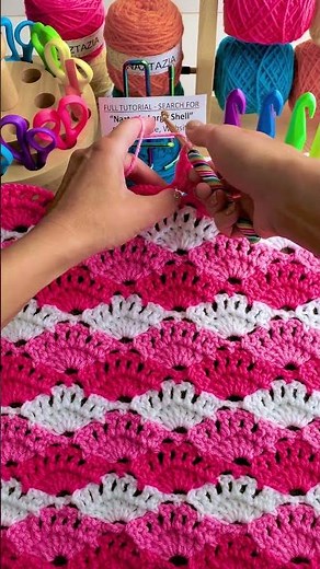Crochet Large Shell Stitch How to DIY Tutorial #shorts