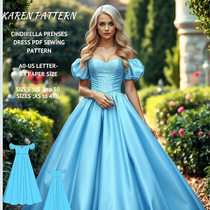 Cinderella Dress Sewing Pattern: Princess Cosplay, Regency, Elvish (PDF Pattern) - Etsy
