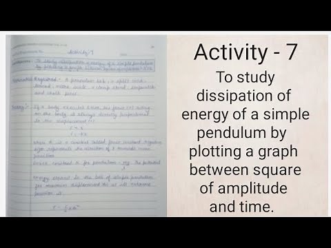 To study dissipation energy of simple pendulum by plotting graph b/w square of amplitude and time.