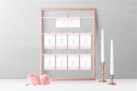 Pink Chinoiserie Seating Chart Cards, Chinoiserie Bridal Shower Table Cards, English Garden Reception Set, Printed and Shipped, WP1010 - Etsy