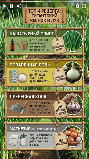 🧄 Чеснок и лук будут размером с кулак! ТОП 4 проверенных рецепта