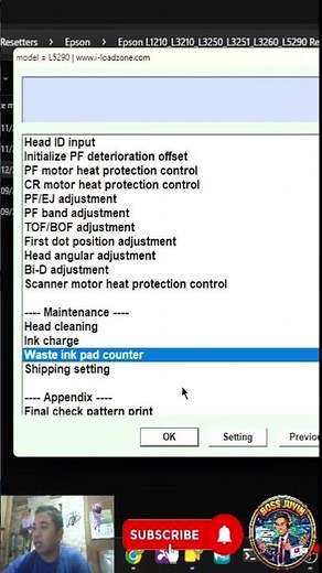 Epson L1210 L3210 L3250 L3251 L3260 L5290 Resetter FREE Download | Fix Waste Ink Pad Error