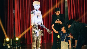 Visitors were delighted watch acting humanoid, RoboThespian, in action at the ongoing IIT-Bombay Techfest 2020 in Powai on January 4. | The Times of India